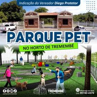 Diego Protetor solicita instalação de parque pet no Horto Municipal