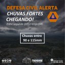Alerta de chuvas fortes para segunda e terça-feira na região