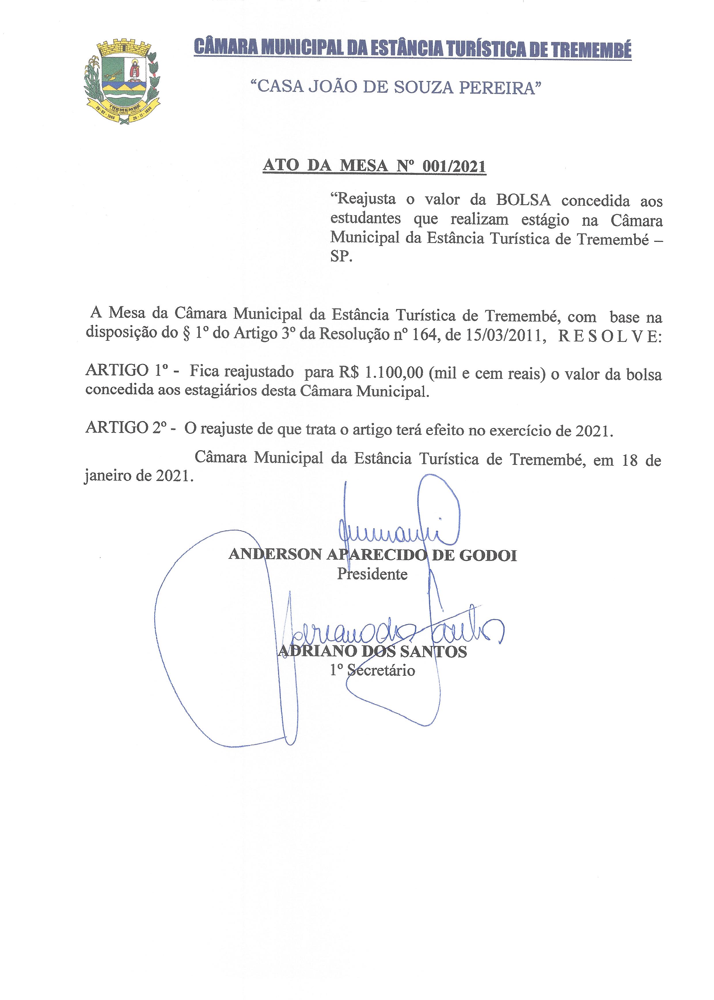 Ato da Mesa n° 001-2021