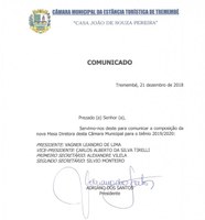 COMUNICADO - NOVA MESA DIRETORA