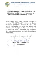 Contas da Prefeitura Municipal da Estância Turística de Tremembé 