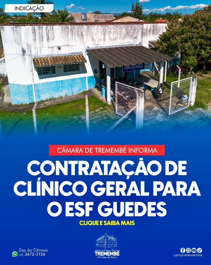 CONTRATAÇÃO DE MÉDICO CLÍNICO GERAL PARA O BAIRRO DOS GUEDES