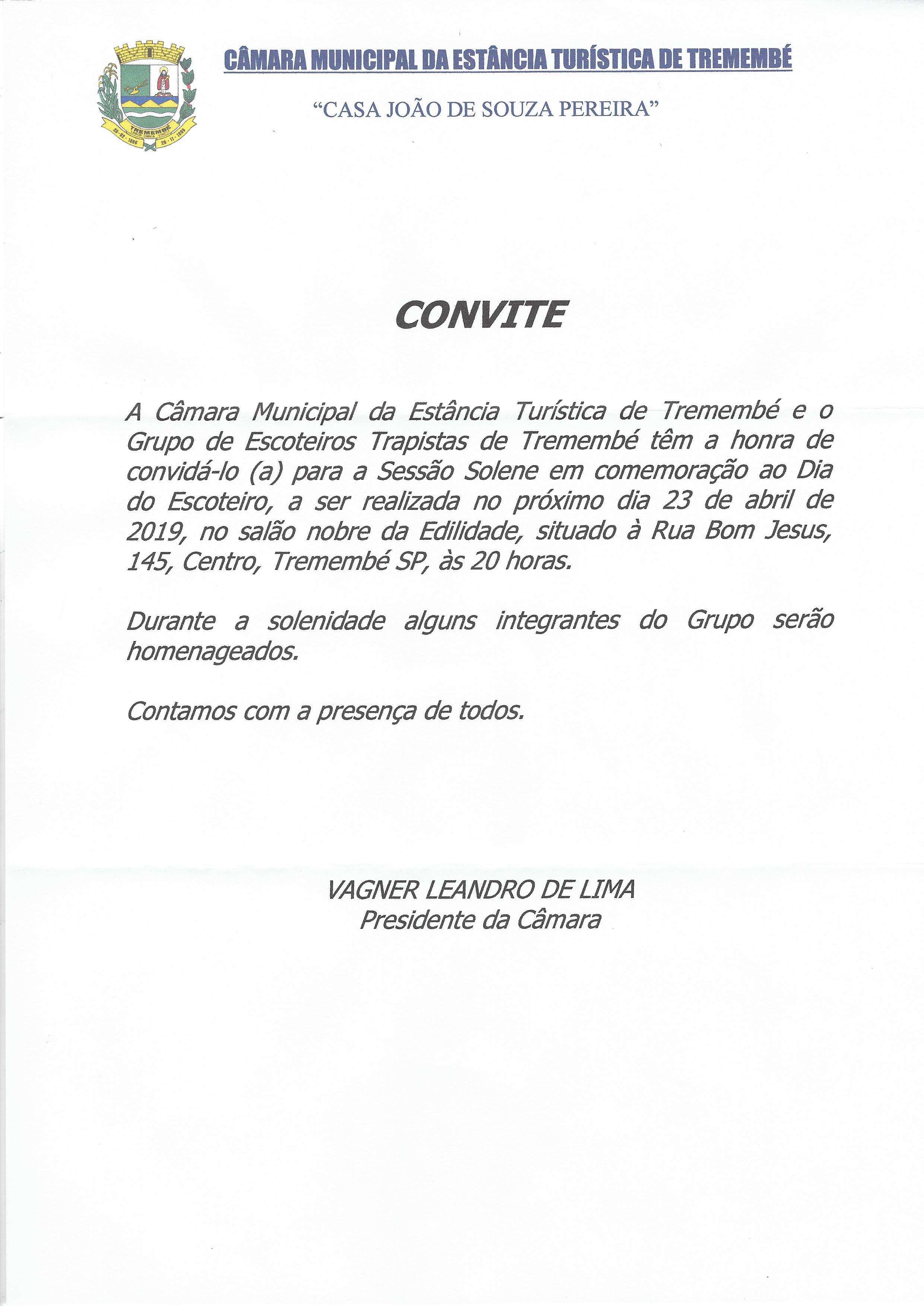 Convite Dia do Escoteiro