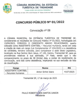 Convocação n° 008-2025 - Concurso Público 01-2022