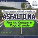 Diego Protetor solicita asfalto na Flor do Campo e Poço Grande