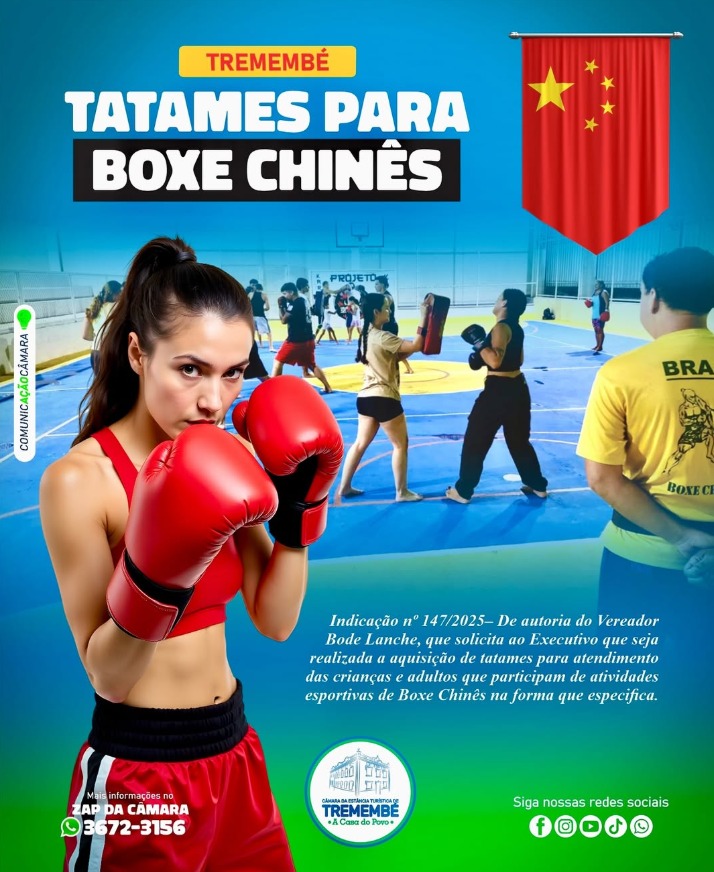 ESPORTES: AQUISIÇÃO DE TATAMES PARA O BOXE CHINÊS