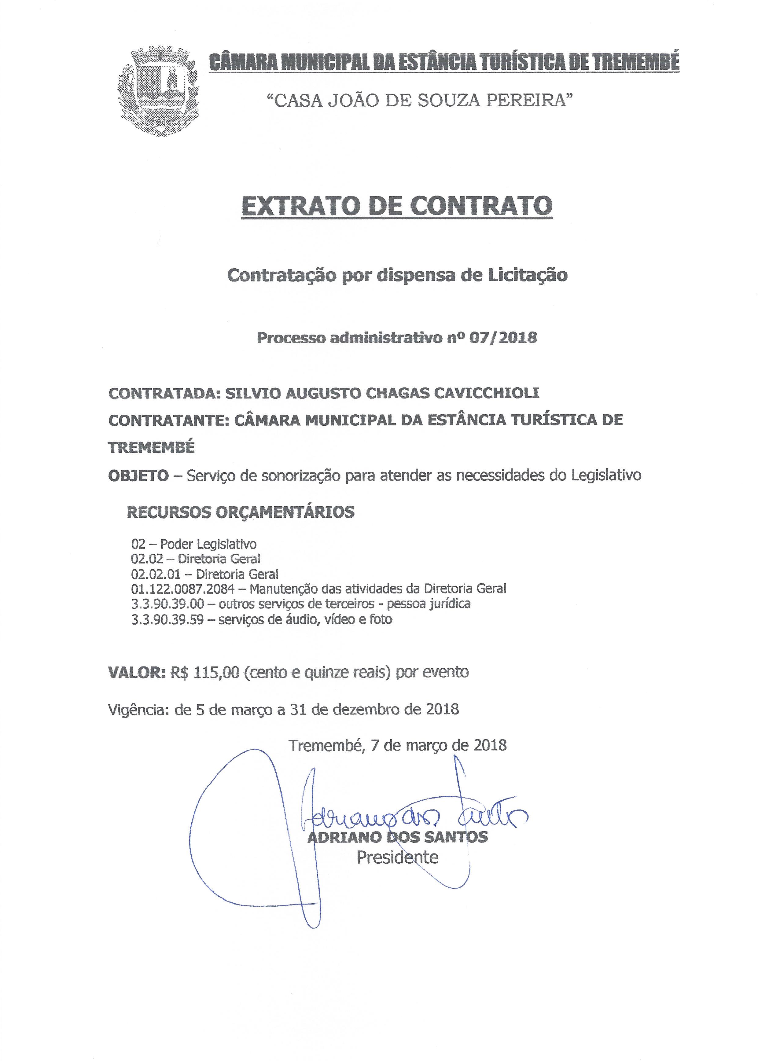 Extrato de Contrato