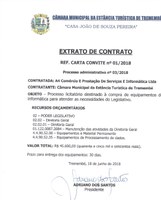 Extrato de Contrato - Carta Convite 01-2018 (Proc. Adm. 03-2018)