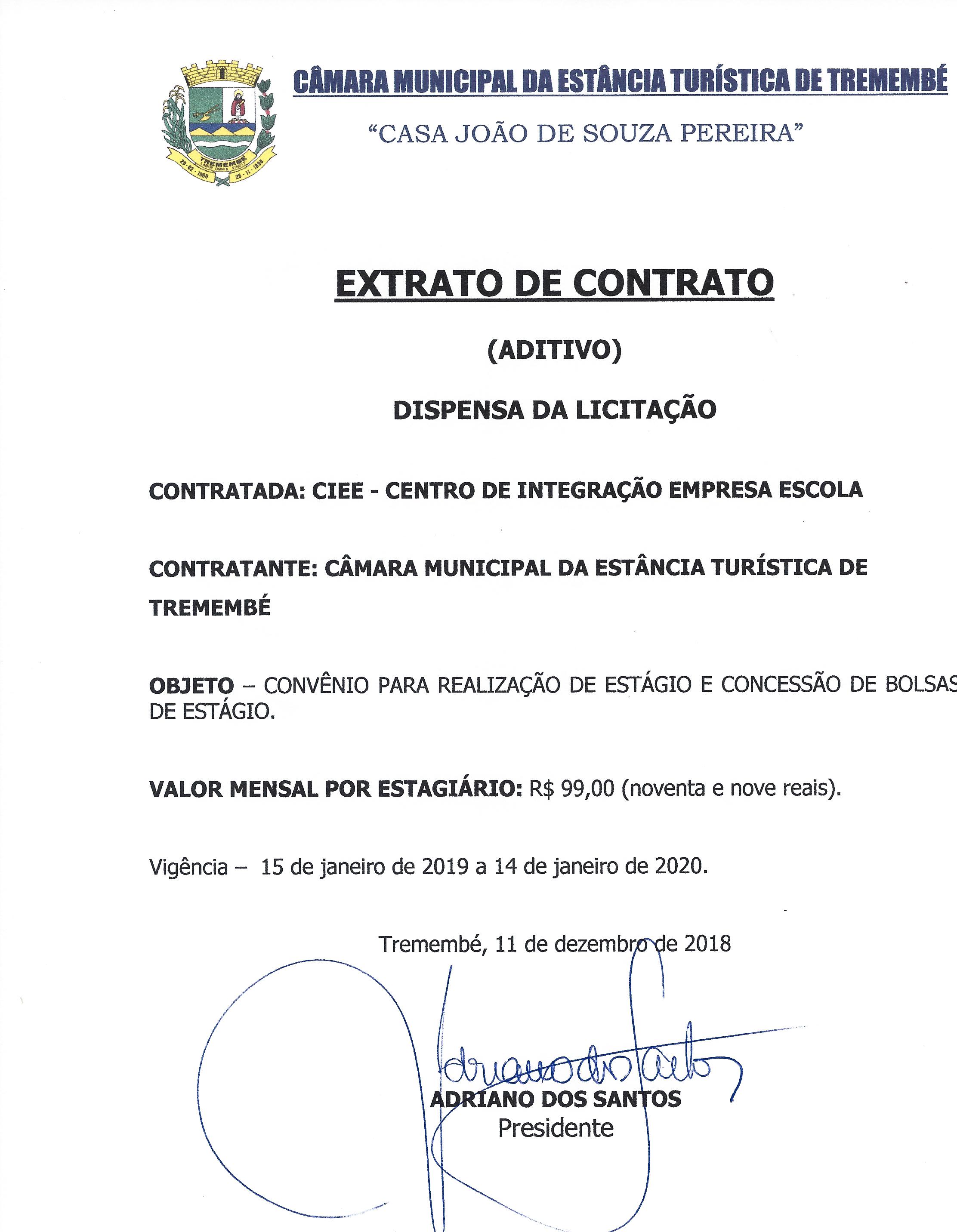 Extrato de Contrato - CIEE
