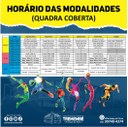 Horário das modalidades da Quadra Coberta