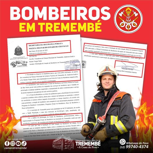 Início do processo de implantação de uma unidade do corpo de bombeiros em Tremembé