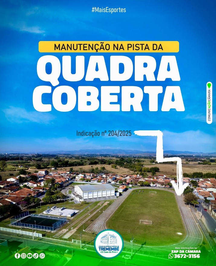 MANUTENÇÃO NA PISTA DE ATLETISMO DA QUADRA COBERTA 