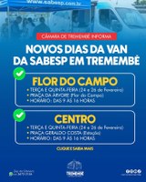 NOVOS DIAS DA VAN DA SABESP EM TREMEMBÉ