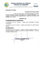 Pauta da 108ª Sessão Ordinária - 29/05/2023