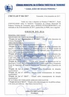 Pauta da 11° Sessão Extraordinária - 20-12-217