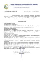 Pauta da 121ª Sessão Ordinária - 09/12/2019