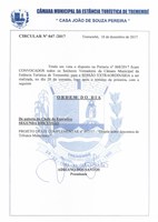 Pauta da 12° Sessão Extraordinária - 20-12-217