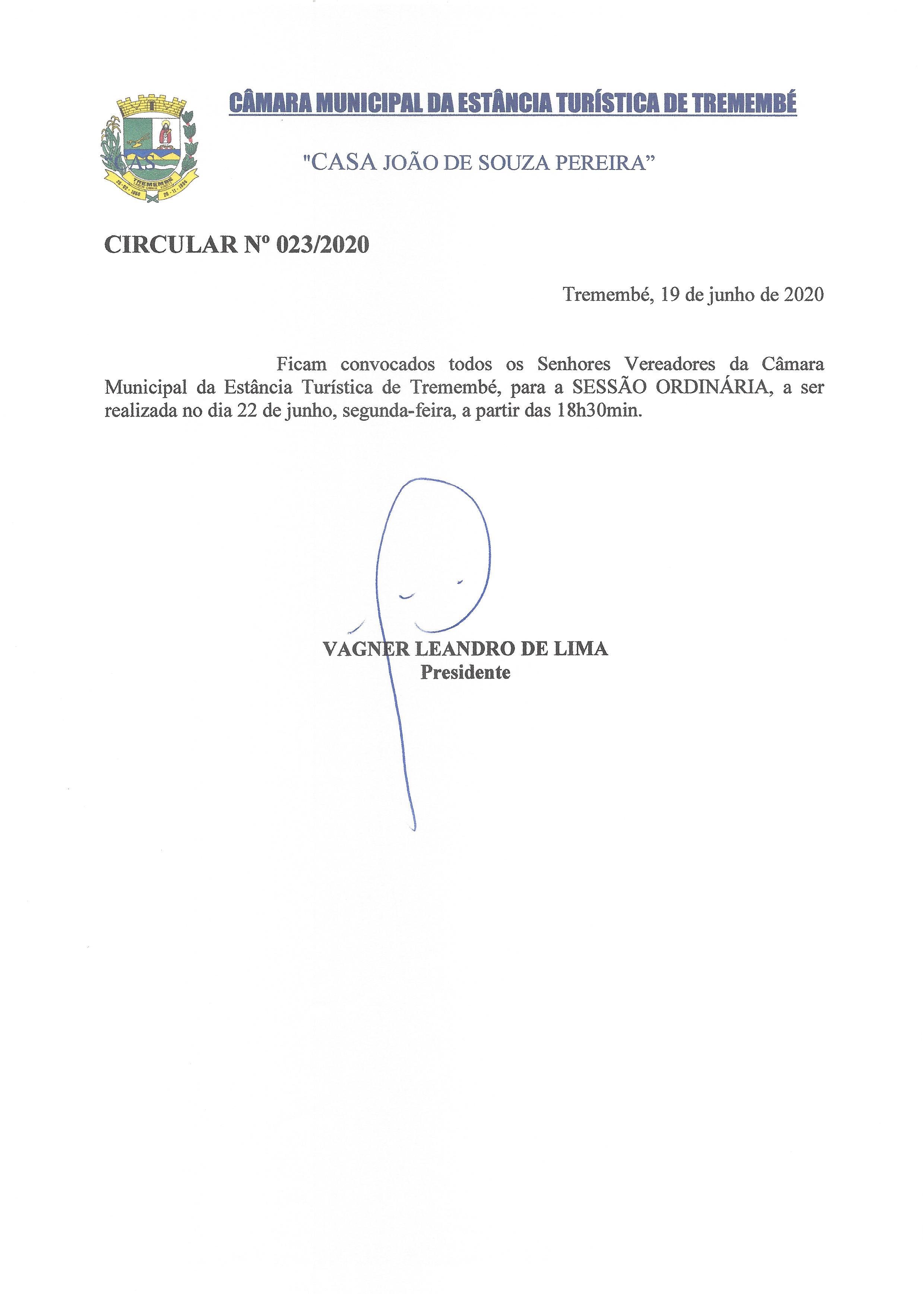 Pauta da 142ª Sessão Ordinária - 22/06/2020