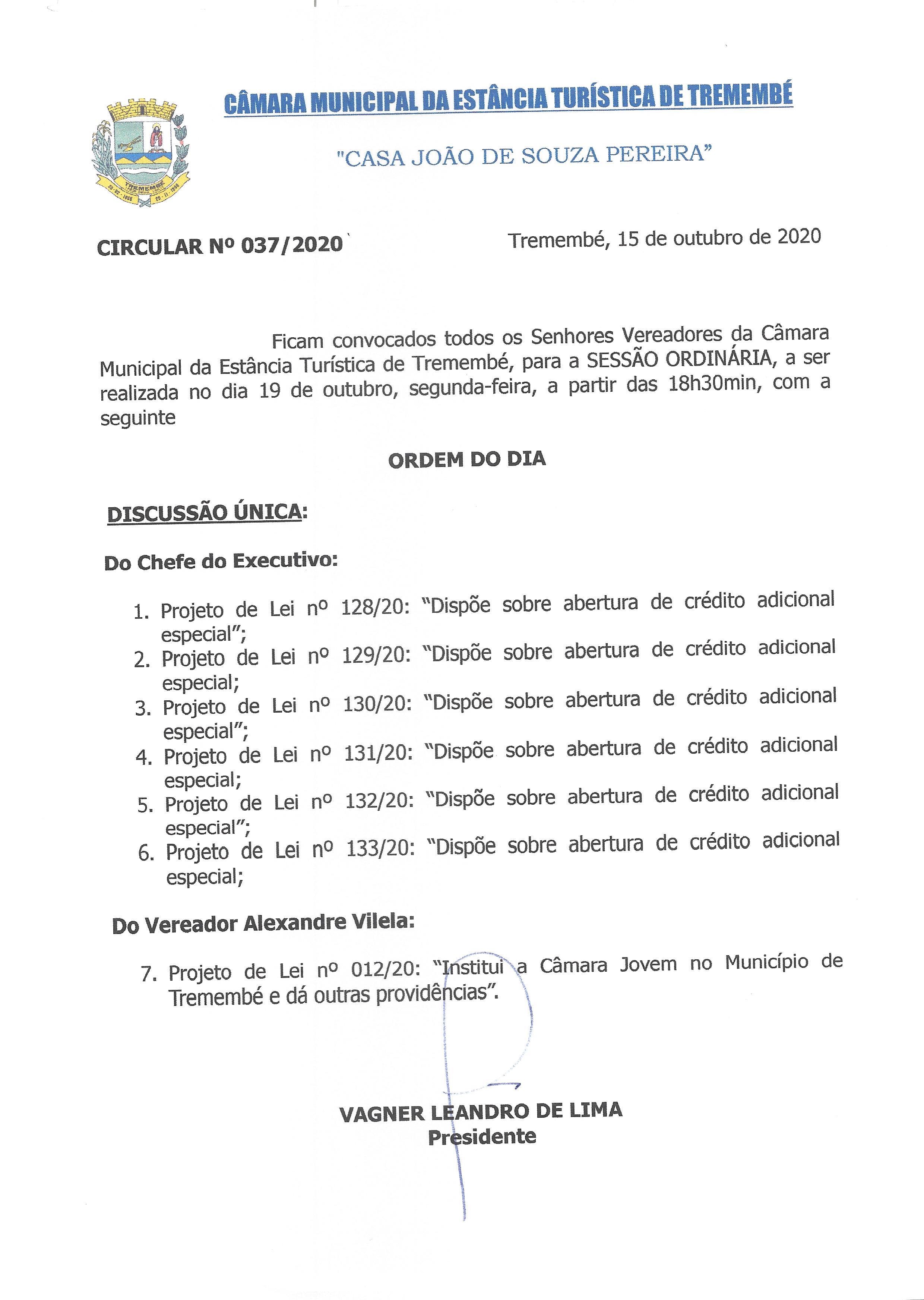 Pauta da 155ª Sessão Ordinária - 19/10/2020