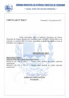 Pauta  da 19° Sessão Ordinária - 13-06-2017