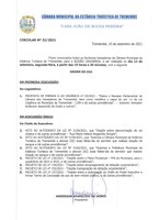 Pauta da 29ª Sessão Ordinária - 13-09-2021
