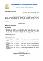 Pauta da 32ª Sessão Ordinária - 01/10/2021