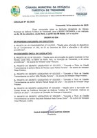 Pauta da 35ª Sessão Ordinária - 26/09/2025