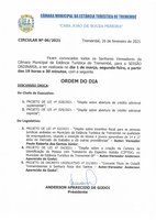 Pauta da 5° Sessão Ordinária - 01-03-2021