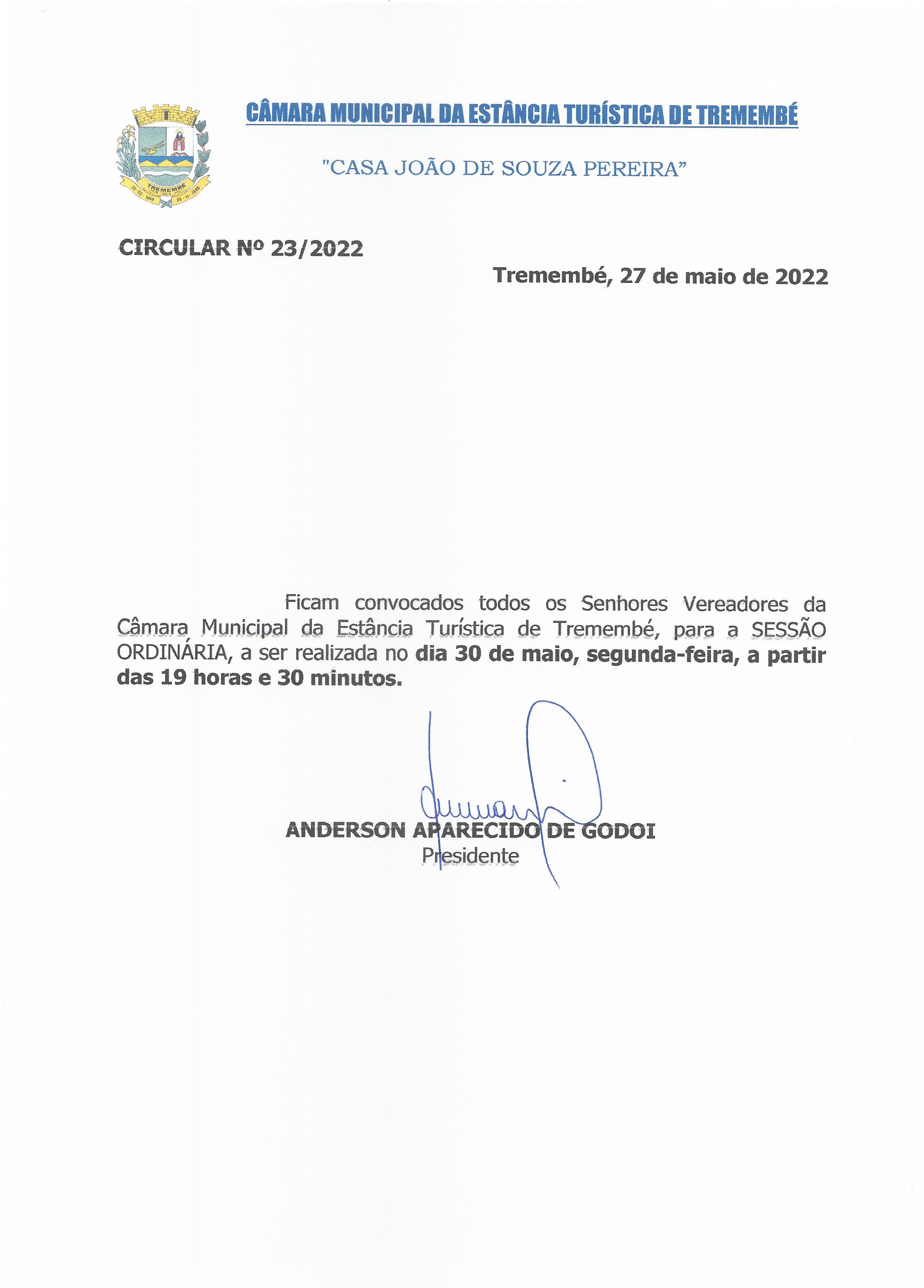 Pauta da 62ª Sessão Ordinária - 30-05-2022