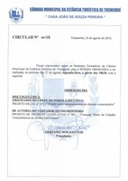 Pauta da 66ª Sessão Ordinária - 27/08/2018