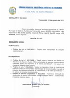 Pauta da 72ª Sessão Ordinária - 22/08/2022