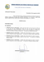 Pauta da 73ª Sessão Ordinária - 29/08/2022