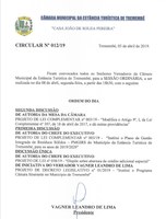 Pauta da 91ª Sessão Ordinária - 08/04/2019