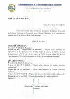 Pauta da 94ª Sessão Ordinária - 29/04/2019