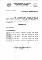 Pauta das 47ª e 48ª Sessões Extraordinárias - 31/08/2023