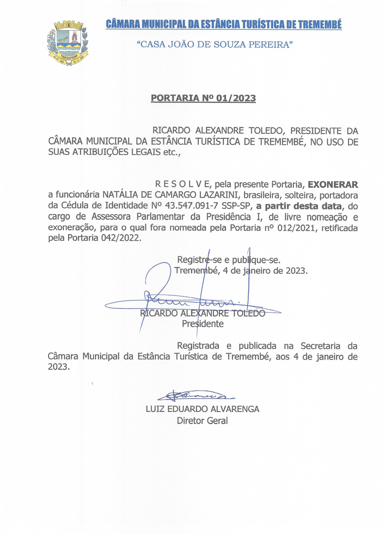 Portaria n° 01-2023