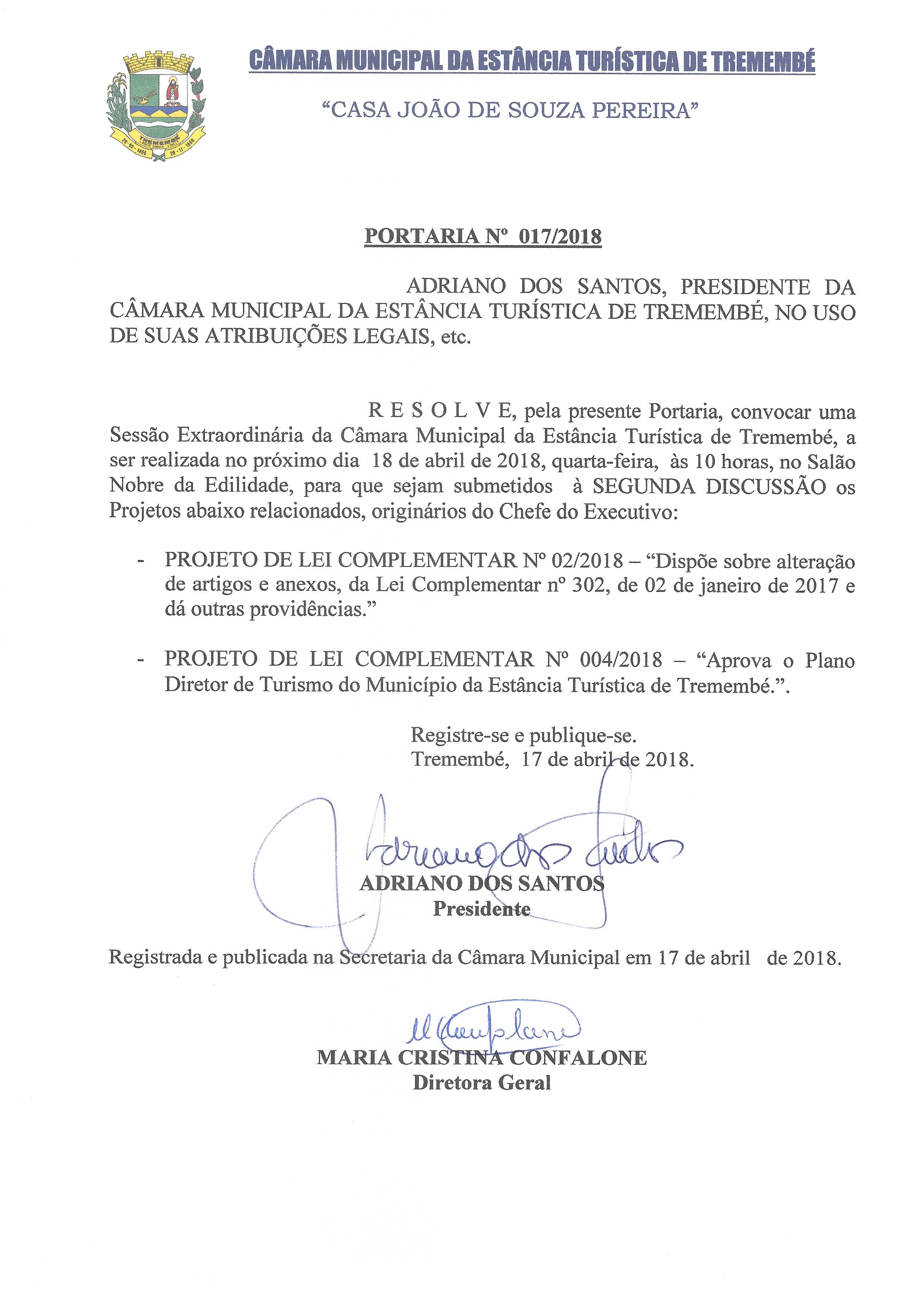 Portaria N° 017-2018