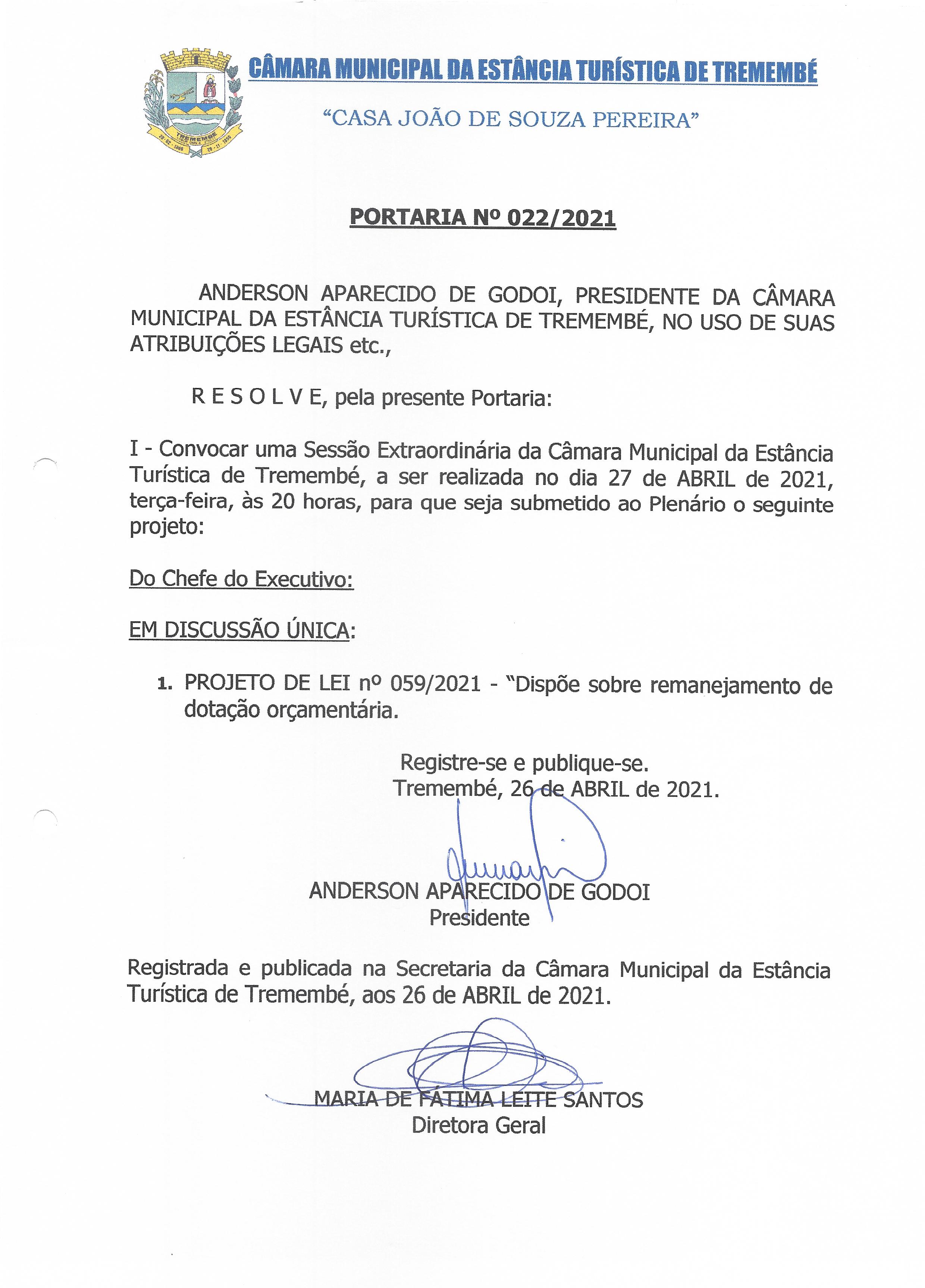 Portaria n° 022-2021