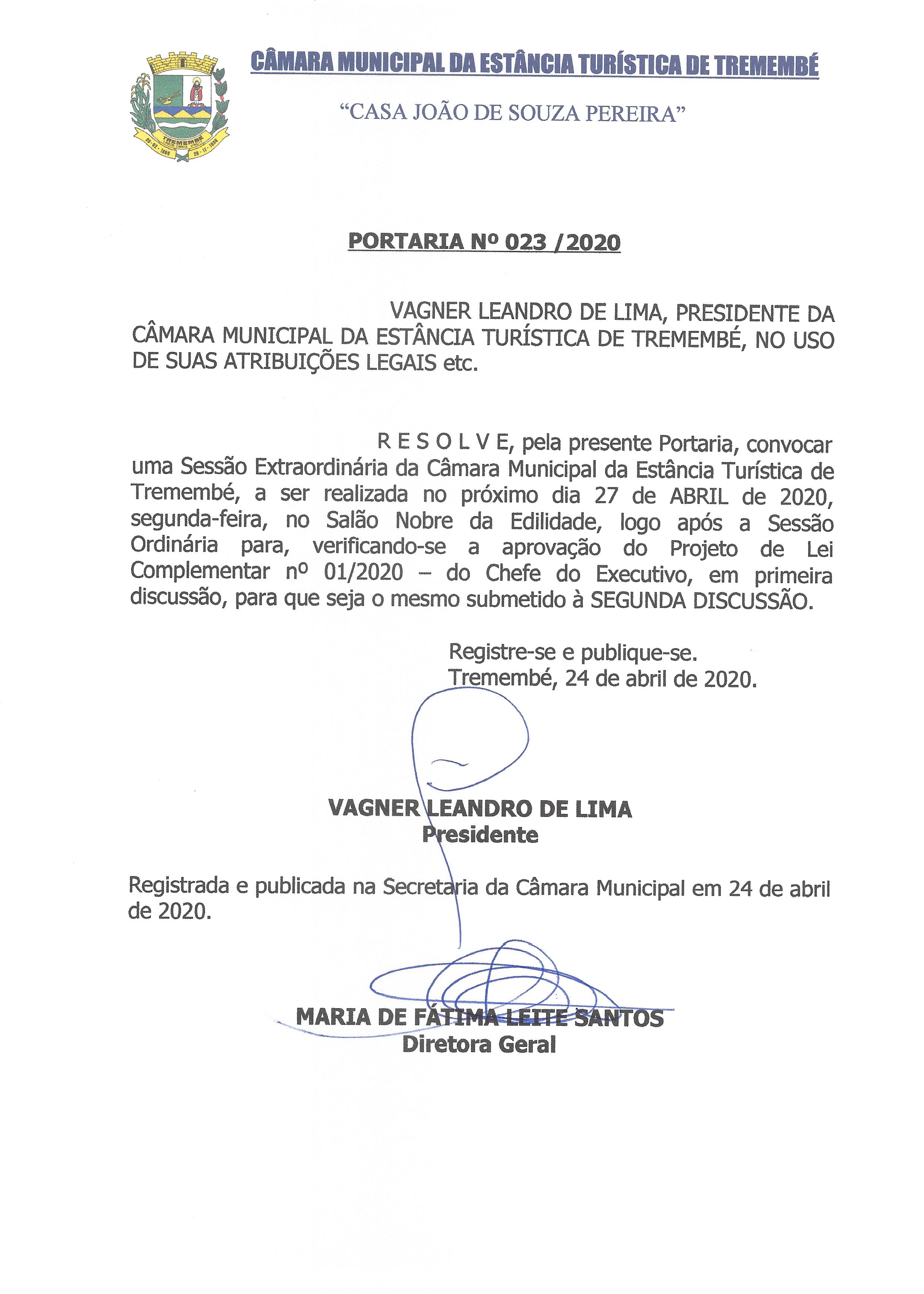 Portaria nº 023/2020