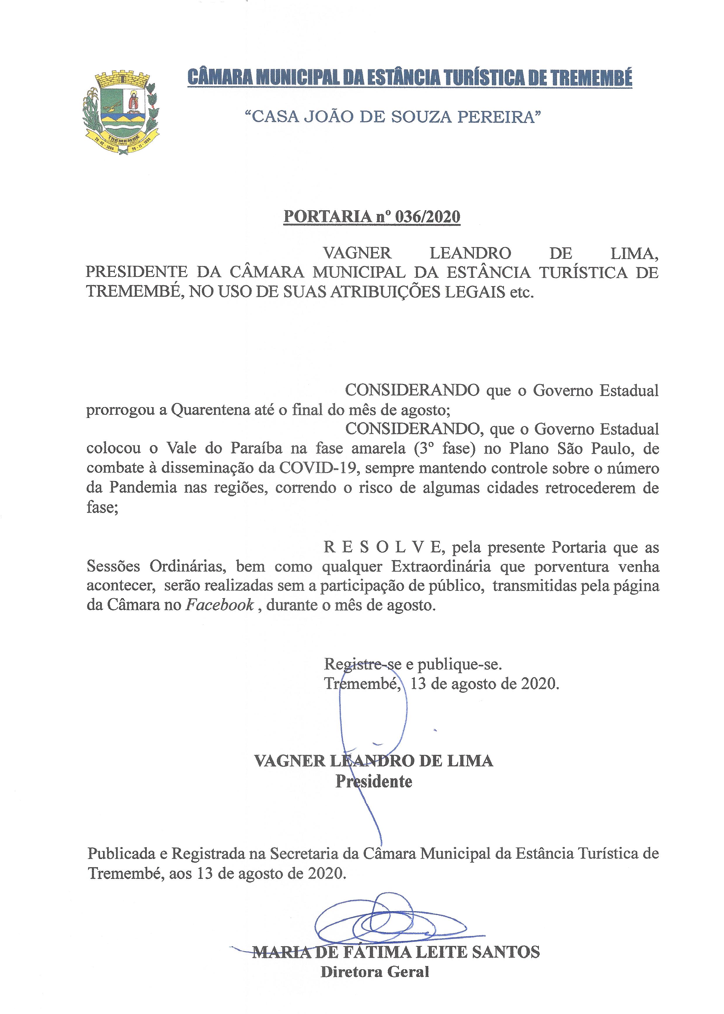 Portaria nº 036/2020