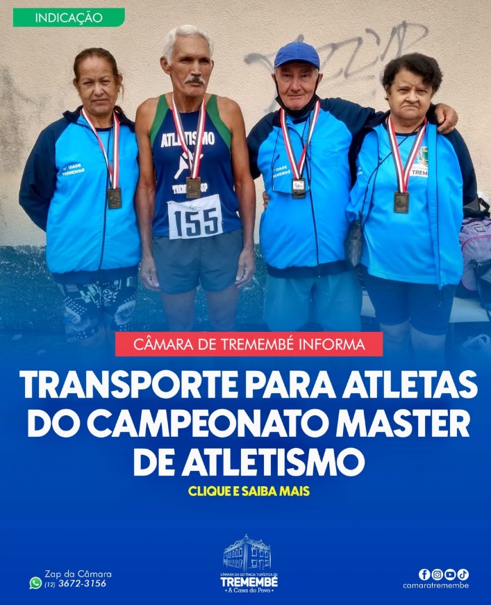 TRANSPORTE PARA ATLETAS DO CAMPEONATO MASTER DE ATLETISMO É SOLICITADO