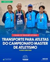 TRANSPORTE PARA ATLETAS DO CAMPEONATO MASTER DE ATLETISMO É SOLICITADO