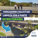Vereadores solicitam limpeza sob a Ponte do Rio Paraíba