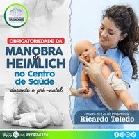 Pré-natal de gestantes em Tremembé deverá incluir aulas da Manobra de Heimlich