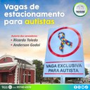 Vereadores solicitam vagas de estacionamento para autistas em Tremembé